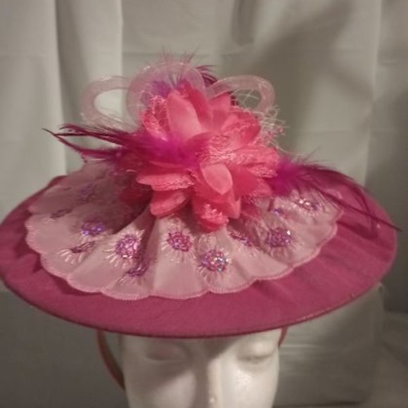 Accessories - MOTHER'S DAY LIGHT AND HOT  PINK FASCINATOR TOPPER FOR CHURCH AND SPECIAL EVENTS